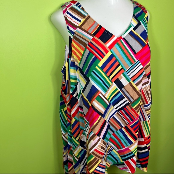 Nina Leonard Sleeveless Float Top multicolored size 1X NWT - Picture 2 of 6